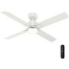 Hunter Ventilatore 132 cm / 52 pollici Mila Ceiling Fan, installazione Express, ventilatore per interni con kit di luci a LED e telecomando portatile, operazione cicalino invernale, modello 52923