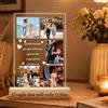 Minchek Lampada Personalizzata con 5 Foto e Dedica Incisa sulla Base, Regalo Mamma da Figlia e Figlio, Festa della Mamma, Lampada in Plexiglass con Base in Legno