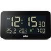 Braun Sveglia Digitale con Visualizzazione di Data, Mese e Temperatura, Display LCD Negativo, Impostazione Rapida, Sveglia Bip Crescendo in Nero, Modello BC10B (1 Confezione)