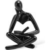 lomdung Set di 3 Scultura in Resina Raffigurante un Pensatore, Statua del Pensatore Decorativa, Soprammobili Moderni, per La Casa, L'Ufficio, La Libreria O La Scrivania (Nero)