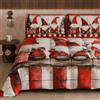 PETTI Artigiani Italiani - Trapunta Matrimoniale Invernale di Natale, Piumone Matrimoniale Natalizio, Trapunta Double Face Tinta Unita e Stampa Digitale Xmas 5, Made in Italy