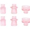 Doolitt Porta Candele Set, Portacandele da Tavolo, Moderni Vetro Decorazione, Porta Tealight Candle Holder,Cristallo per Casa, Cena, Matrimonio, Festa, Festival (6, Rosa)