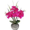 Briful Breve piante artificiali orchidea viola fiori artificiali per decorazione domestica reale tocco phalaenopsis in vaso di ceramica argento fiori finti orchidee artificiali