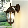 Licht-Erlebnisse Applique da parete Paris Lanterna elegante bronzo anticato vintage stile rustico E27 impermeabile IP44 ideale per esterni: cortile, balcone e giardino