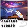MERTTURM Proiettore Stelle Soffitto e Luce Notturna 2-in-1 USB 4K, Plug and Play | 13 Dischi Film, Regolabile a 360°, Luce Notturna a Protezione degli Occhi con Filtro Luce Blu, Portatile e Leggera