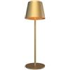 Ledvion Lampada da Tavolo LED Ricaricabile Ottone Dorato Dimmerabile bianco | Aggiunge luce d'atmosfera su scrivania comodino o tavolino