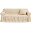 Generico Telo Copritutto Panna 170x280 cm - Copridivano e Copriletto Misto Cotone