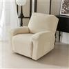 Odot 1/2/3 Posti Jacquard Copripoltrona Relax Reclinabile,Antiscivolo Elasticità Elettrica Copripoltrona,Copri Poltrona Relax con Tasche Laterali,Poltrona Reclinabile (Beige,1 posto)