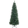 HOMCOM Albero di Natale Artificiale 210cm con 687 Rami Slim Alto Verde | Albero di Natale Stretto, Base Pieghevole