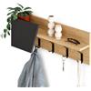 Shally Dogan Mensola Appendiabiti da Parete con 4 Ganci Doppi, Scaffale Attaccapanni da Muro con Struttura Salvaspazio Design Moderno, Ideale per Ingresso Casa, Ufficio, 74 x 15.5 x 26 cm