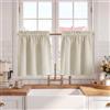 KGORGE Tende Oscuranti per Interni a Vetro Finestra 2 Pezzi L 90 x A 45 CM Tende Corte Cucina Termiche per Finestre con Tasca, Beige Chiaro