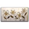 DIAMOND HOME Dipinto a Mano Acrilico su Tela con Telaio d'Abete - Quadro Materico Rettangolare con Dettagli in Rilievo - Made in Italy da Pittori Specializzati (70x140) FIORI ALLU-70x140