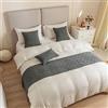 Morbuy Runner Letto Matrimoniale, Reversibile Corridore Letto, Morbido Confortevole Sciarpa e Federa da Letto, Modern Alberghi Scarf Runner Decorazione (45x240 cm (corridori da Letto),Grigio)