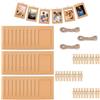 Lytonix 30 Pezzi Cornici di Carta per Foto DIY, 15,5 X 11,5 cm Portafoto de Parete | Cornice Portafoto in Kraft con Clip di Legno e Corda di Canapa, DIY Marrone Portafoto per Compleanno, Matrimonio, Feste