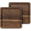 com-four® Set da 2 Vassoi Quadrati in Legno di Acacia | Vassoi decorativi per snack, formaggi e salumi, ideali per buffet, tavola e decorazione