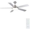 Newday 107cm Ventilatore da Soffitto Argento con Luce e Telecomando | Pale Soffitto con Luce Dimmerabile Silenzioso, Funzione Memoria, Ventola Soffitto Réversible per Soggiorno Camera da Letto