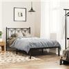 Versear Letto in Ferro Battuto Matrimoniale, Struttura Letto 100x200, Letto Ferro Battuto, Giroletto Singolo, con Testiera in Metallo Nero 100x200 cm