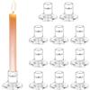 JABNOW Set di 12 Portacandele in Vetro Trasparent 6.8 cm di Diametro e 5.8 cm di Altezza Porta Candele in Vetro Trasparente per Lumini, Matrimoni, Feste e Decorazioni da Tavolo, per Candele di 2.2 cm