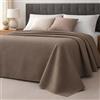 Tessitura Zambaiti Copriletto Matrimoniale Estivo 260x260 cm Zambaiti York - Copriletto Leggero Non Trapuntato in Misto Cotone Jacquard Tinto Filo - Primavera Estate Made in Italy (Tortora)