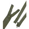 Erlif 2 cerniere lampo in plastica, 5 mm, divisibili, per giacche, verde militare, 60 cm