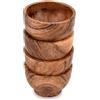 EDHAS Set di ciotole rotonde in acacia per condimenti, salse, noci, caramelle e altro (set da 4), (7,62 cm x 7,62 cm x 5,08 cm)