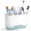 Snugory Porta spazzolino elettrico, Portaspazzolino in plastica rimovibile da bagno, Stand dentifricio organizer regolabile con 2 divisori e base antiscivolo, supporto dentifricio, portaspazzolino