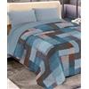 Pierre Tappeti Trapunta invernale Diadema #6 letto matrimoniale 2 piazze blu azzurro disegno moderno pennellate in microfibra poliestere 100% Made in Italy