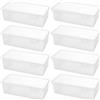 ZEONHEI 8 Contenitori in Scatola di Plastica Trasparente, Scatole Portaoggetti con Coperchio, per riporre piccoli attrezzi, cosmetici, perline, gioielli, materiali artigianali, 19 x 9 x 6 cm