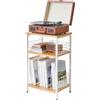 YMYNY Scaffale a 3 Ripiani, Tavolino in Soggiorno, Supporto per Giradischi, Libreria per Ufficio, Studio, Camera da Letto, 40×29×62.5CM, Stile Industriale,Colore Naturale HST009N