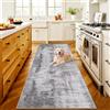 AYHSMNOU Tappeto Corridoio Lungo Tappeto da Cucina Lavabile Antiscivolo 60 x 140cm Tappeto Ingresso Interno Tappeto per Cucina per Bagno, Soggiorno, Camera da Letto, Lavanderia Grigio