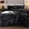 EMME Biancheria da letto in peluche, 2 pezzi, 155 x 220 cm/80 x 80 cm, Tie | Set copripiumino in flanella per letto Shaggy e morbido peluche, copripiumino e 1 federa da 80 x 80 cm