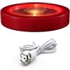 KEEDA Sottobicchiere ricaricabile a LED con 7 colori e 2 modalità di cambio automatico, sottobicchiere illuminato per bar, casa, feste, matrimoni, decorazione (rosso)