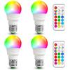 iLC Led E27 Cambiare colore Lampadina 5w Edison Bianco Freddo 6000K RGBW LED Lampadine Led a Colori - RGB 12 scelte di colore - Telecomando Incluso (Confezione da 4)