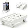 FARYODI Supporto per PC con ruote, supporto per computer tower, supporto per computer PC, supporto per PC, supporto per CPU regolabile, carrello sotto la scrivania, universale per scrivania (bianco)