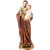 Holyart Statue in resina e PVC: San Giuseppe con bambino e giglio statuina 25 cm resina colorata