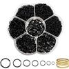 TOAOB THE ONE AND ONLY BABY TOAOB 2300pz Anellini per Bigiotteria 3mm a 10mm Anelli Aperti Nero | Anellini in Metallo, per Portachiavi Collane Ciondoli Braccialetti Gioielli Fai Da Te