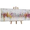 YS-Art Quadro Dipinto a Mano - Astratto Colorato Oro, Acrilico Moderno