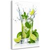 Feeby Stampa su Tela - Quadro su tela per la cucina - Quadro moderno - Cocktail Limonata Mojito Frutta - 40x60 cm - Decorazioni Parete