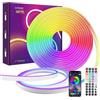 LUXONIC Striscia LED neon 10 m, Bluetooth RGB LED, controllo app, con telecomando, IP65, impermeabile, flessibile, luci al neon, per decorazioni fai da te, gaming, TV, feste e camera da letto