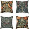 BREASOME Federe Cuscini Divano Vintage William Morris 45x45 cm Set di 4 | Motivi floreali blu verde, Ipoallergenico, Lavabile in lavatrice, Indeformabile, Decorazione per divano soggiorno