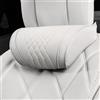 Dapucarin Cuscino Collo Auto in Memory Foam, Poggiatesta Auto, Pelle Supporto Testa per Seggiolino Auto per Il Sedile Dell'ufficio Del Gioco Di Guida, Bianco Sporco, 1 Pezzo