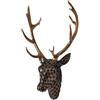 GIGICICI Testa di animale decorazione da parete, finta montagna di cervo, scultura da parete in resina, decorazione da appendere per soggiorno, camera da letto, cucina, regalo, marrone