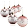 COM-FOUR® 6x palle di Natale, palle di Natale in plastica antirottura | decorazioni per l'albero di Natale con ciondoli