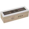 Morgan Scatola Porta Tisane in Legno, Porta Bustine The da 3 Tea Box, Scatola Porta The Bustine Bianco 24x8x7 cm