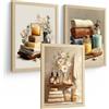 Nacnic Set Di 3 Stampe Decorative Per Il Bagno Stile Spa Accogliente, Immagini Con Candele, Fiori E Asciugamani, Poster Rilassanti, Decorazioni Per La Casa A3 Senza Cornice