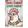 WADORN Targa in metallo vintage con gallina Coop, 20 x 30 cm, decorazione da parete retrò con pulcini carini, divertente decorazione da parete, per gli amanti delle galline, per gli amanti delle