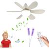 Yagerod 40W LED Ceiling Fans with Lights, Plug in Ceiling Fan Light Bulb Bayonet Fitting with Remote, Dimmable 3-Color 3-Speed Small Screw in Roof Fan for Bedroom Living Room (A)