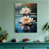tfjuhyfg Quadro su tela con fiore di loto bianco, stampa botanica di ninfea rilassante per la decorazione della camera da letto, dipinto paesaggistico zen (40x60 cm/senza cornice)