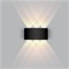MOKEKA Applique LED da Esterno 6W LED Lampada da Parete in Alluminio, IP65 Impermeabile - Ideale per Decorazioni Esterno e interno (Nero, Luce Naturale-4000K)