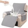 YSTELLAA Copripoltrona Relax Reclinabile 1 Posto, Grigio Chiaro | Copri Poltrona Con Braccioli Antigraffio Antimacchia, Copri Poltrona Elettrica Antiscivolo Universale, Facile Lavare